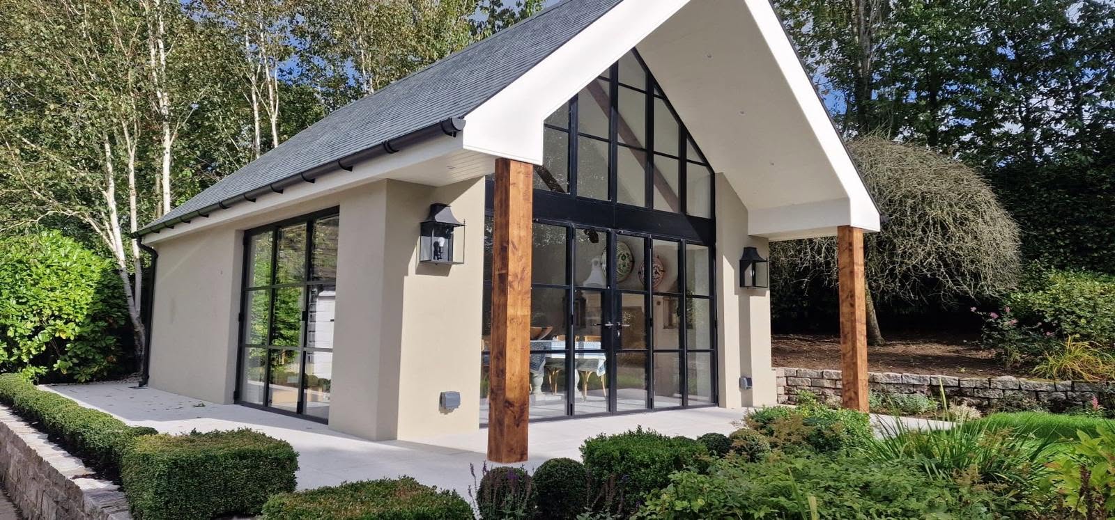Garden room with a full-height aluminium glazed gable, Northern Ireland