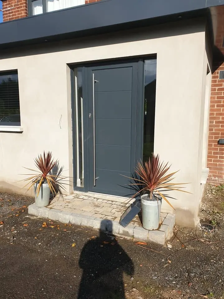 Aluminium front door supplied and fitted by P Black and Son, Coleraine, Northern Ireland