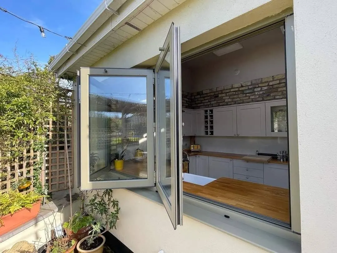 Aluminium bi-fold window supplied and fitted by P Black and Son, Coleraine, Northern Ireland